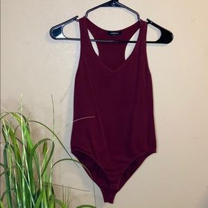 Maroon v-neck body suit!